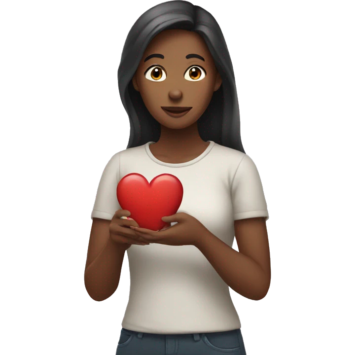Women holding heart emoji