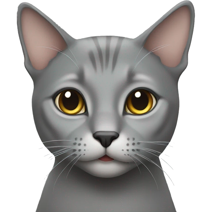 Grey cat no stripes emoji