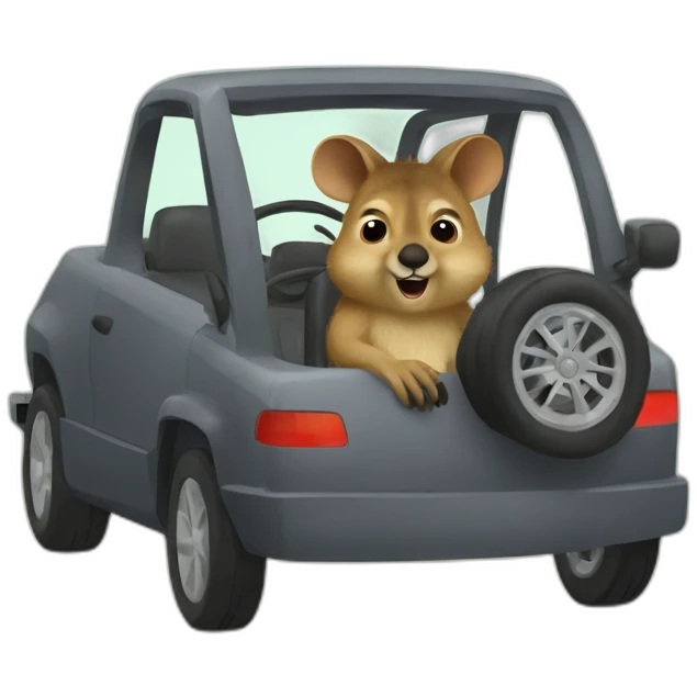 quokka wallaby driving car emoji