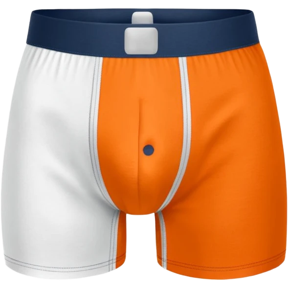 underwear boxer brief with panels on the inside in orange emoji