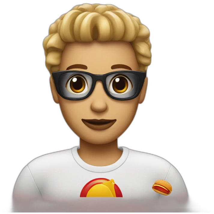 Human With mc Donalds logo ellbows emoji