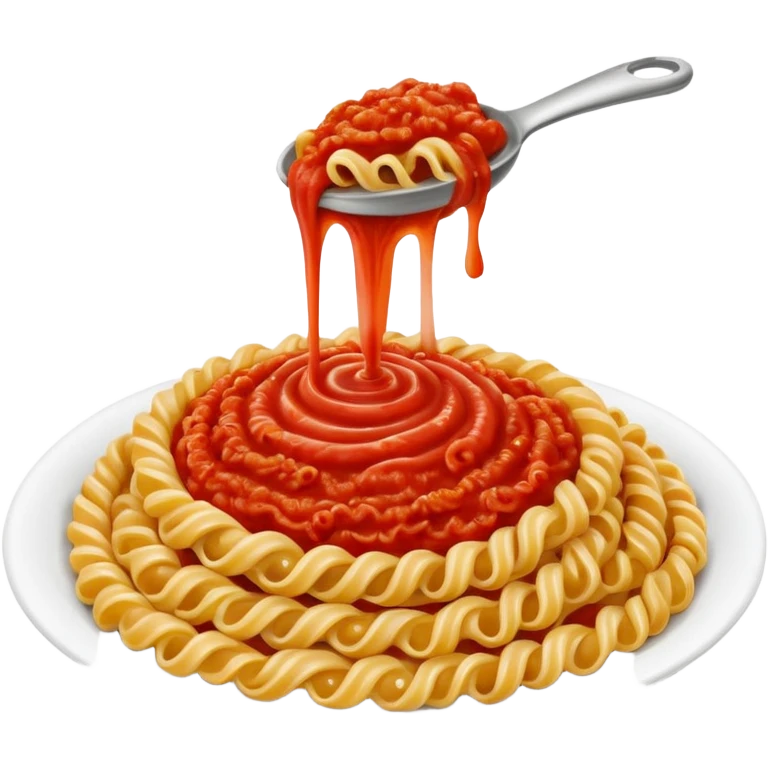 Rotini with marinara sauce emoji