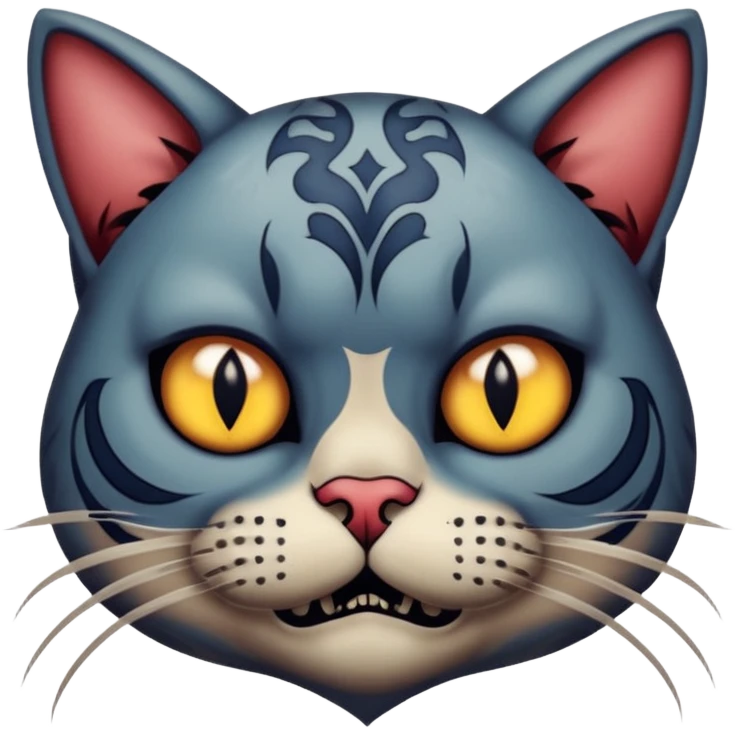 tattooed-scary-looking-cat-with-heavy-face-tattoes emoji