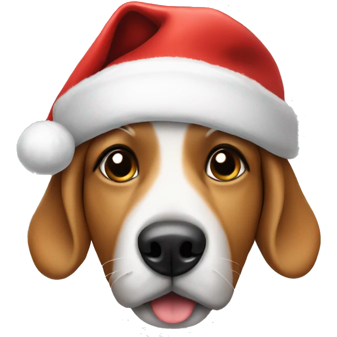 Dog with a Santa hat emoji