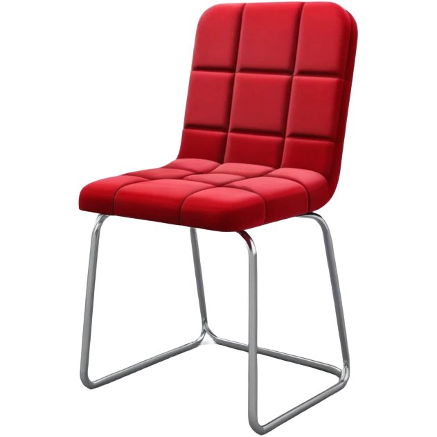 3D render of Clipping Chair, digital glitch art aesthetic, data corruption visual, red velvet chair half-stuck inside a grey wall, pixelated distortion, emoji style, isolated on white background --v 6.0. emoji