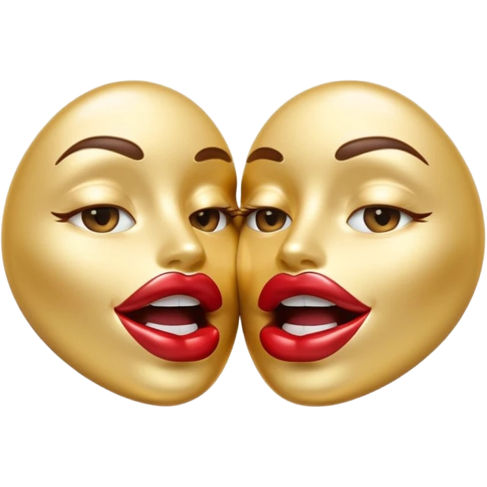 A seductive pair of slightly parted lips emoji made of liquid silver chrome, smooth glossy metallic surface, soft sensual curves, subtle reflections, luxury sexy aesthetic, minimal iOS emoji style, centered composition, clean white background, soft studio lighting, no text emoji