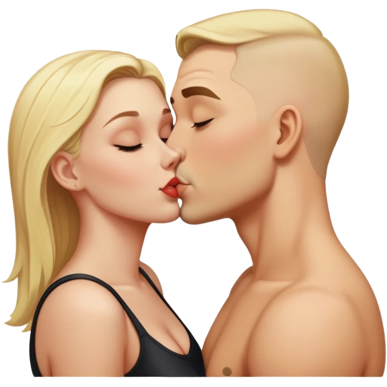 Бритый целует блондинку emoji