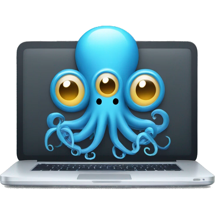 octopus typing on laptop emoji