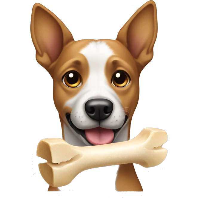 dog fetching a bone emoji
