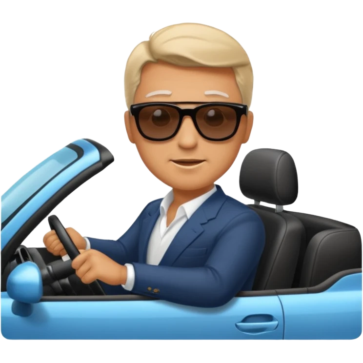 Boss moving car on street. emoji