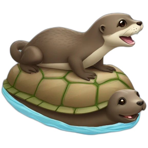 Loutre sur tortue emoji