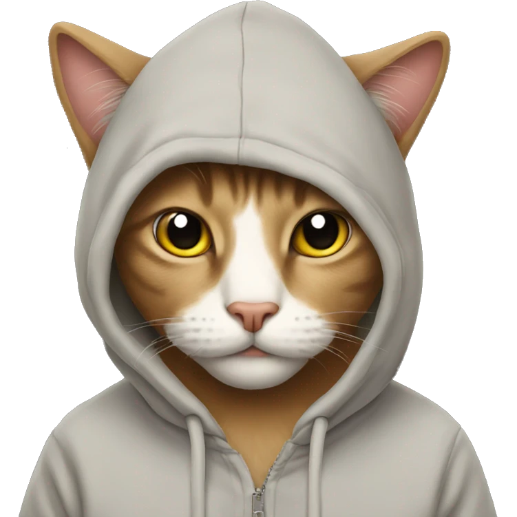 cat wearing hoodie emoji
