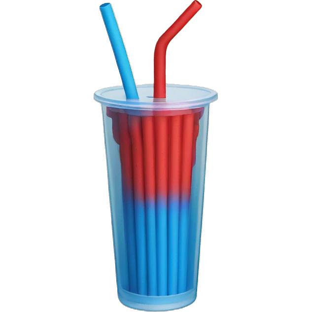 Red and blue colour Single Straw  emoji