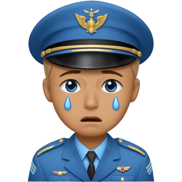 soldier crying blue tears at war emoji