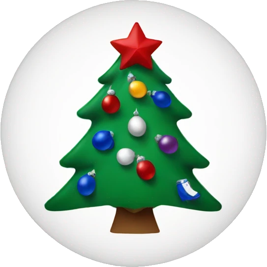 Christmas tree with Buffalo Bills decorations emoji