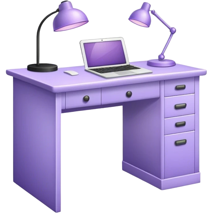 Lavender colored desk emoji