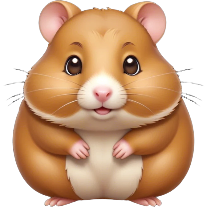 Cinematic Cute Brown Hamster Portrait Emoji, Head tilted playfully and inquisitively, featuring a glossy, rich brown coat with a delicate sheen, round, sparkling dark eyes filled with curiosity, Simplified yet irresistibly adorable features, highly detailed, glowing with a warm, friendly glow, high shine, affectionate and lively, stylized with a touch of whimsy, bright and endearing, soft glowing outline, capturing the essence of a mischievous yet loving hamster, so playful it feels like it could dash out of the screen and into your arms! emoji
