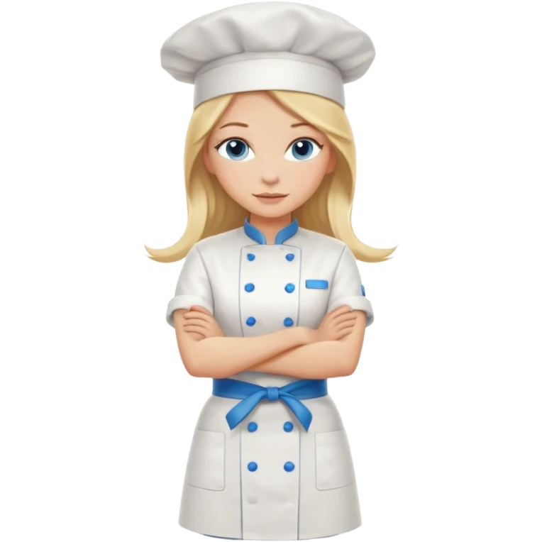 Full body 
Sexy Long Blonde hair blue eyed female chef arms folded emoji
