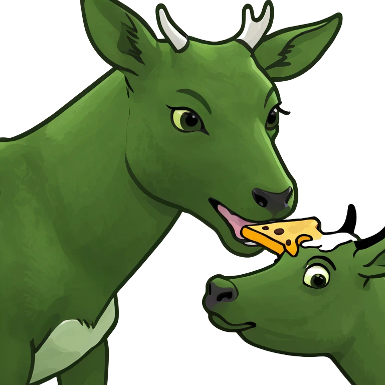 Deer eating a cow emoji