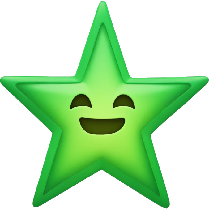 Green star with a angle halo emoji