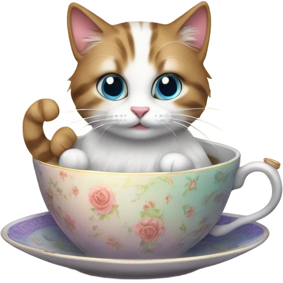 cat with tea emoji