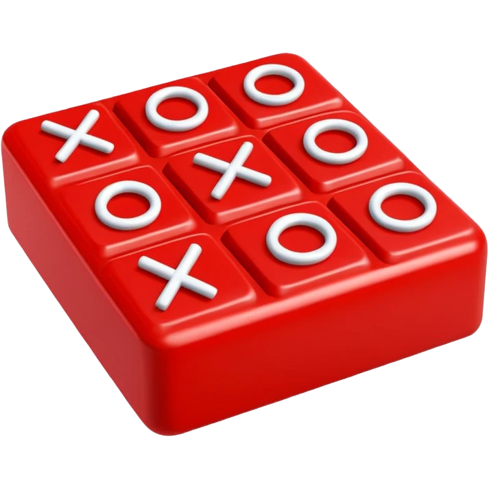 red tic tac toe nought emoji