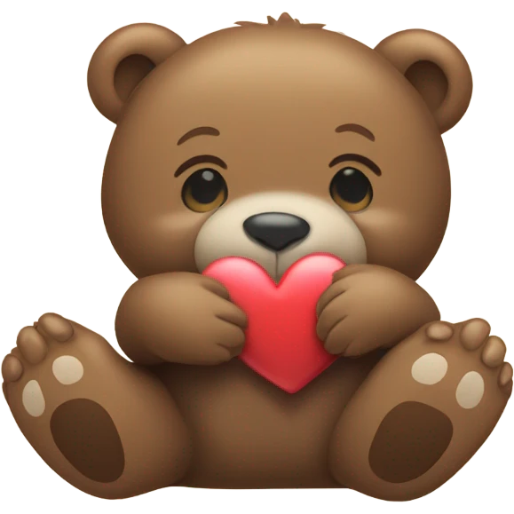 Bear holding heart emoji
