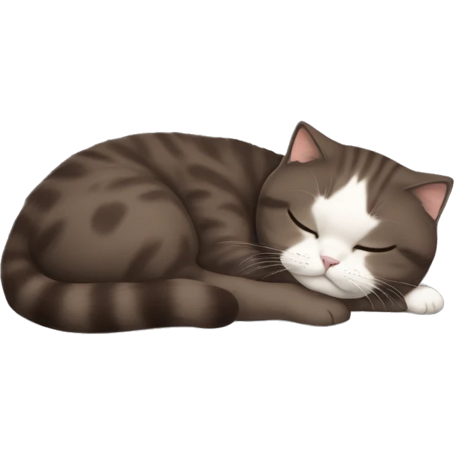 Scottish fold dark brown kitty sleeping on brunette white girl's lap emoji