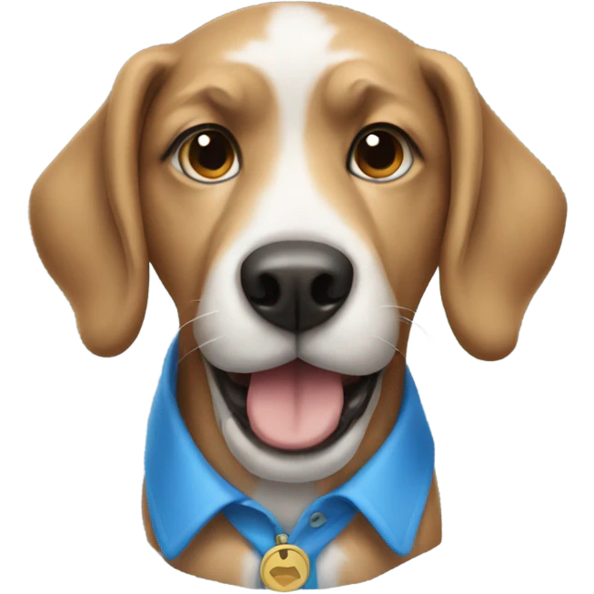 Dog with blue shirt emoji