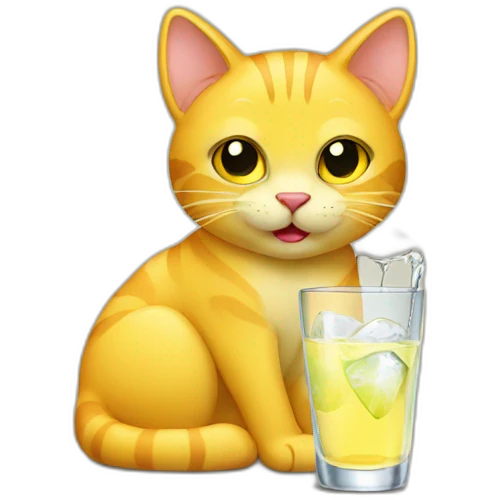 yellow cat drinking vodka emoji