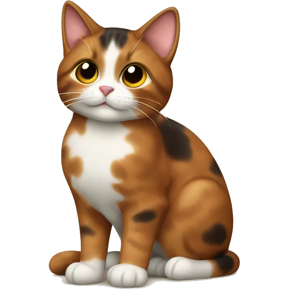 Brown calico cat with maple leaf emoji