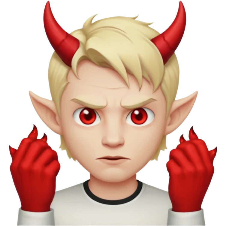 blonde man devil with shirt emoji