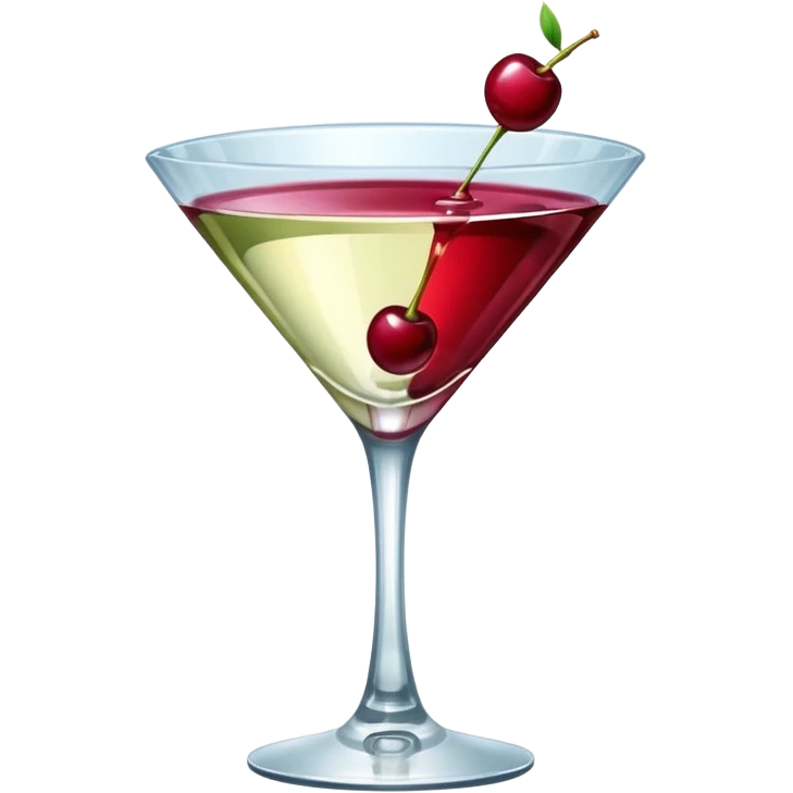 martini glass with burgundy cherry decoration emoji