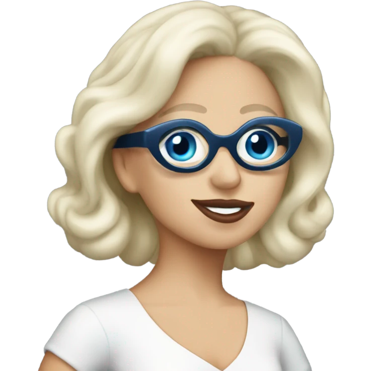 Elegant lady-gaga-dancing-blue eyes- wearing glasses: emoji