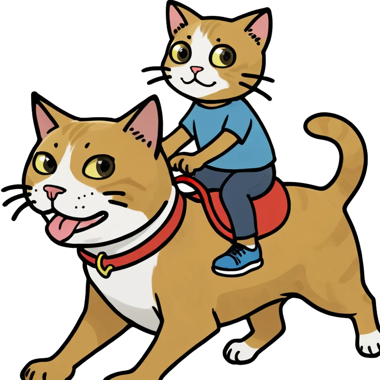 ￼Cat riding a dog emoji