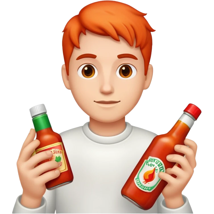 Me holding a bottle of hot sauce  emoji