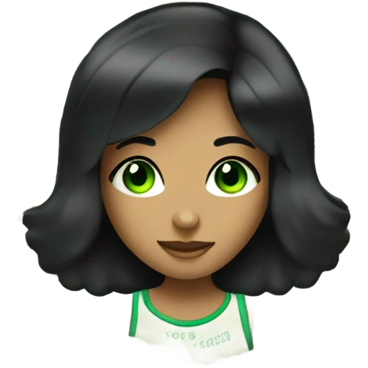 100 dollar bills in girl with black hair and green eyes emoji