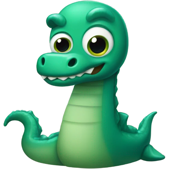 Loch Ness Monster cute nerd emoji