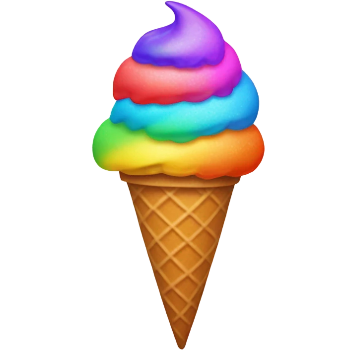 happy Rainbow ice cream with sparkles emoji