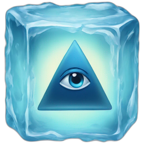 ice cube with mason eye of providence   emoji