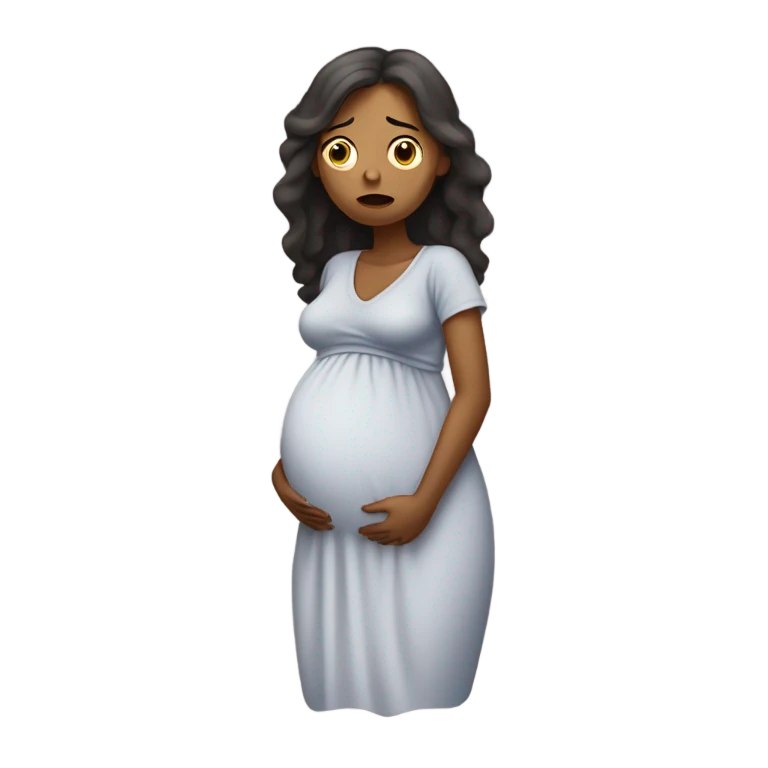 Sad sick pregnant woman emoji