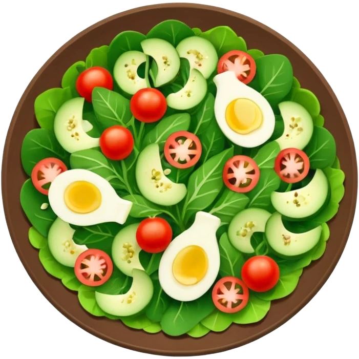 Salad community avatar in clean style illustration. Classic salads like Olivier, Greek or Tashkent, vibrant greens and colorful ingredients, simple shapes, flat design, high contrast, fresh and inviting. emoji