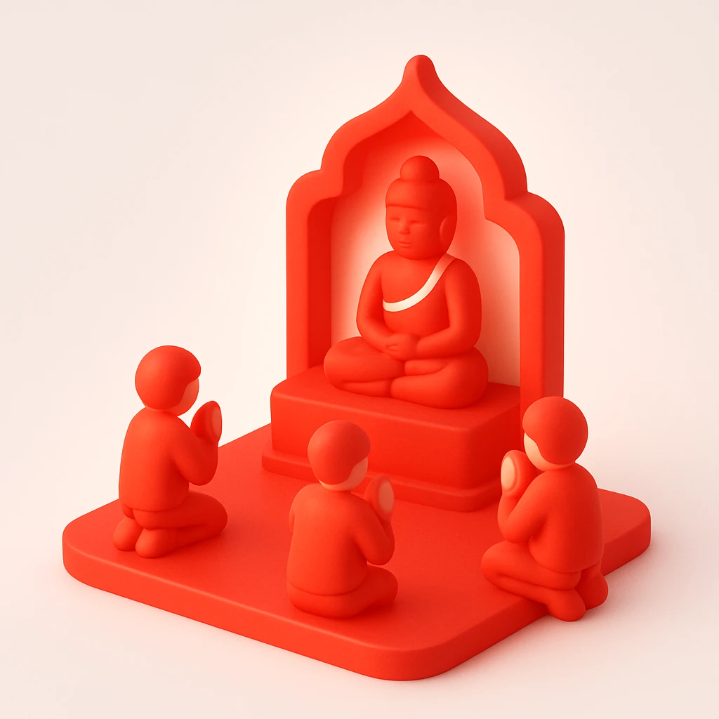 people praying in a Buddhist temple emoji