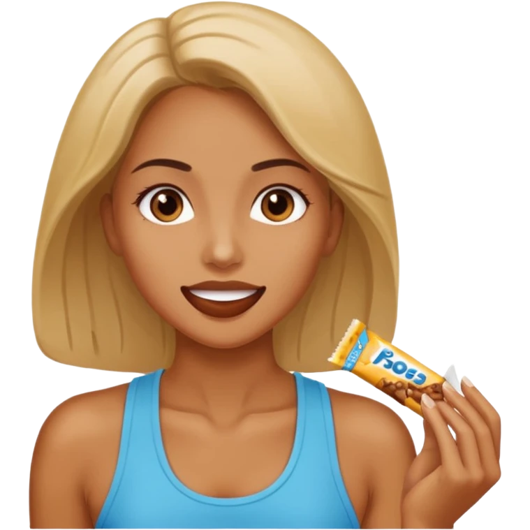 lady eating protein bar emoji