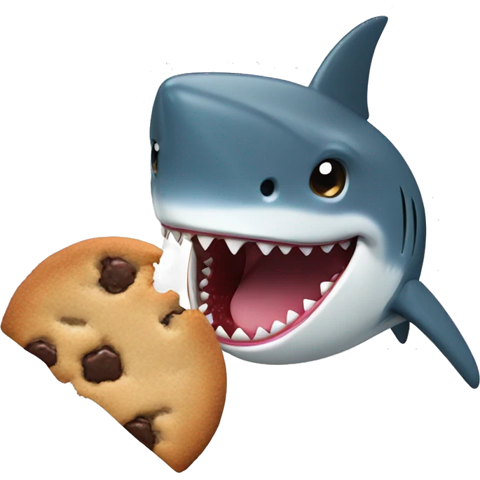 Shark eating a cookie emoji