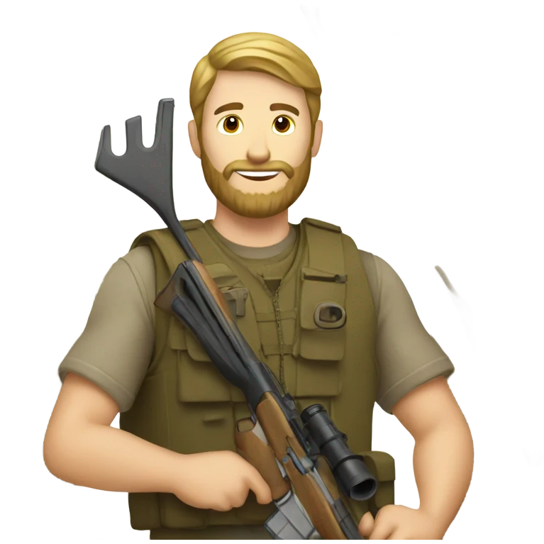 White guy with beard deer hunting emoji