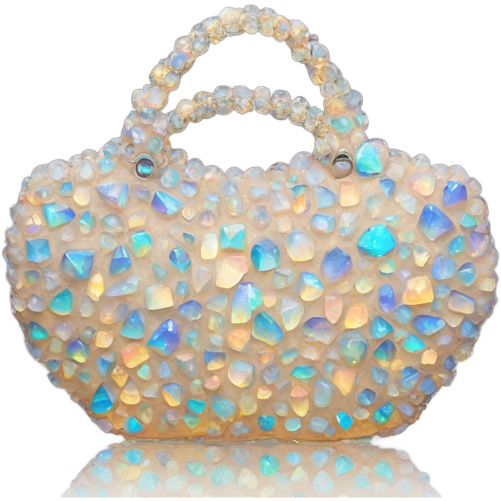 opal Crystal gemstone covered tote handbag emoji