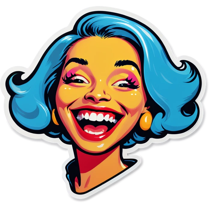 Pop art Giggling emoji