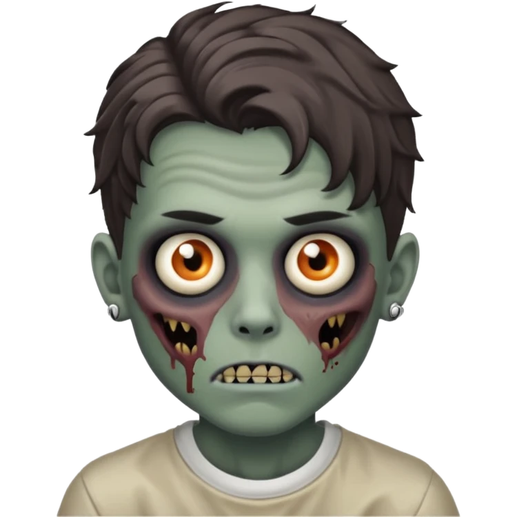 a zombie boy with eyebrow piercing and wavy medium hair emoji