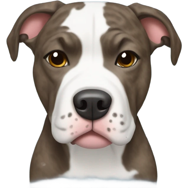 Brindle pitbull with snowfall emoji